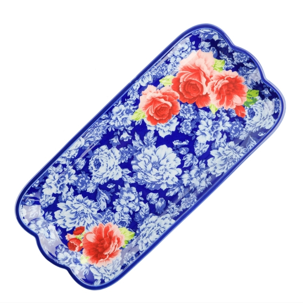 ❤️ New Pioneer Woman Frontier Rose 2-Pack Serving Platter Set - Picture 4 of 6
